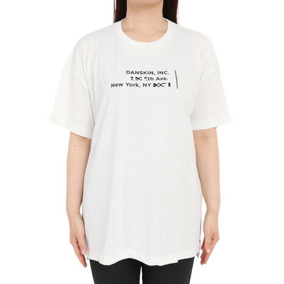 ダンスキン（DANSKIN）（レディース）半袖Tシャツ レディース プリントハーフスリーブオーバーサイズド DC723325 JW