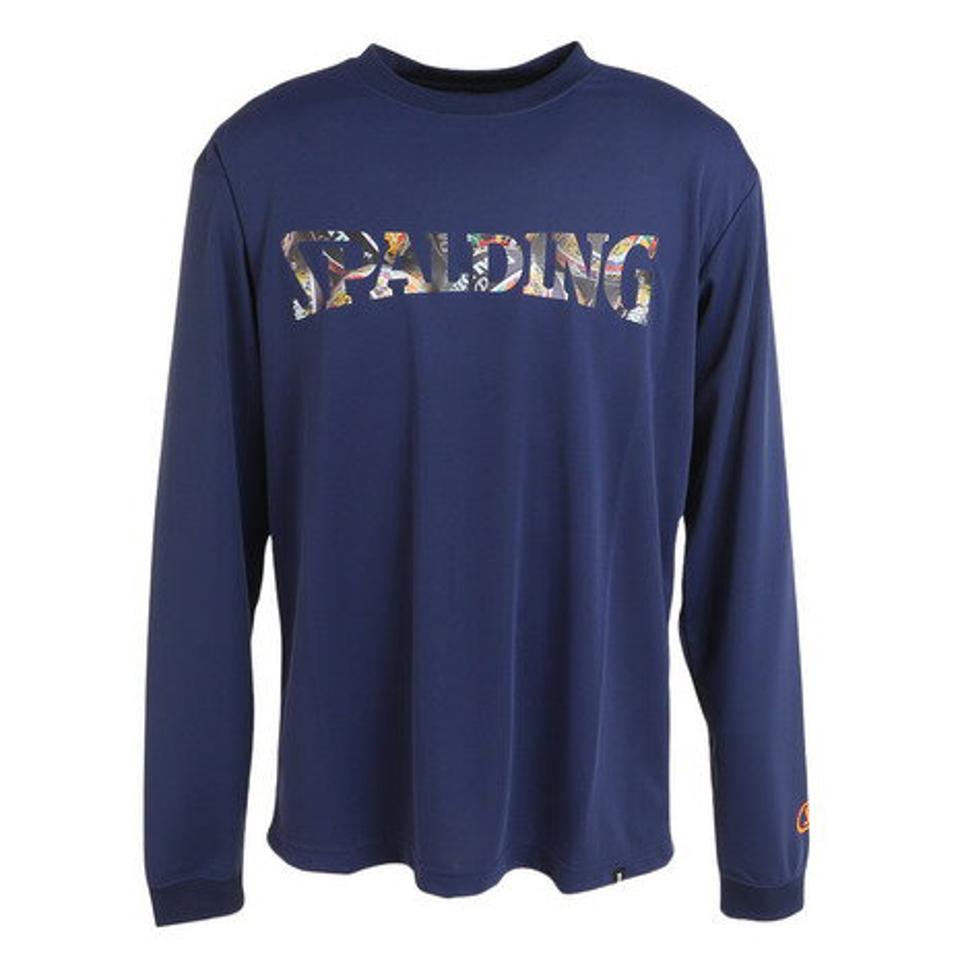 スポルディング（SPALDING）（メンズ）バスケットボールウェア 長袖Tシャツ ボールプリント SMT23212