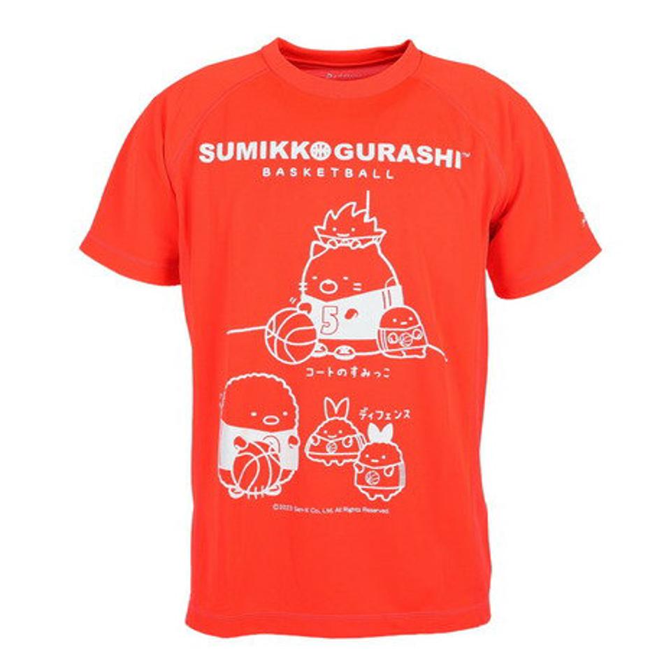 ファイテン（PHITEN）（メンズ、レディース）Tシャツ 半袖 レディース メンズ すみっコぐらし バスケ B 3123JG53710 オレンジ
