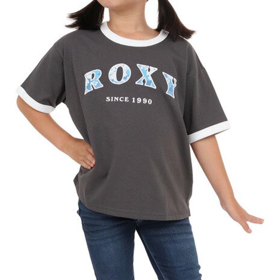 ロキシー（ROXY）（キッズ）半袖Tシャツ キッズ MINI VINTAGE FLOWER LOGO TST232107 BBK