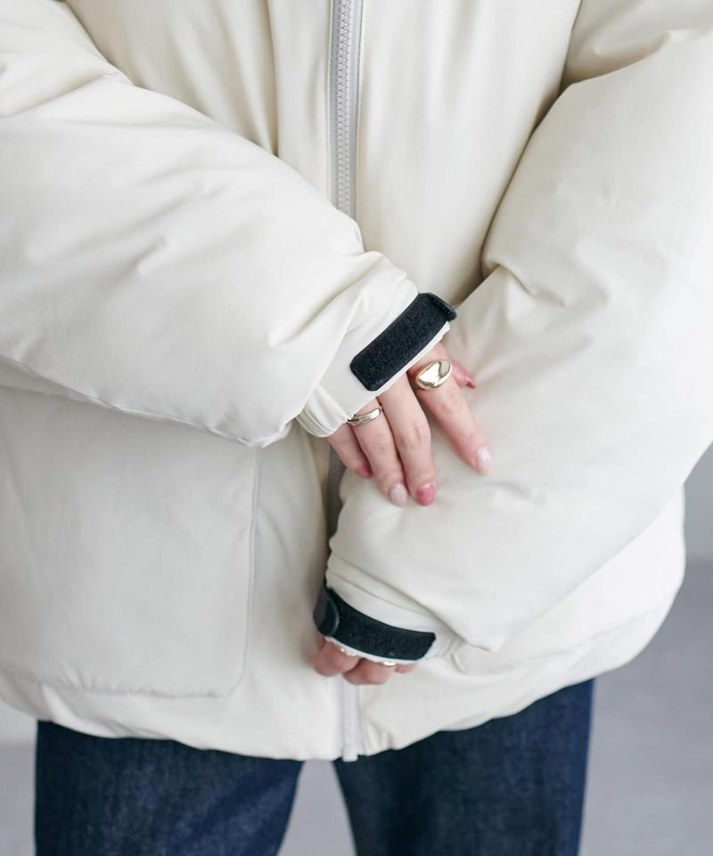 【ユニセックス】ナイロンストレッチ中綿フード付きブルゾン