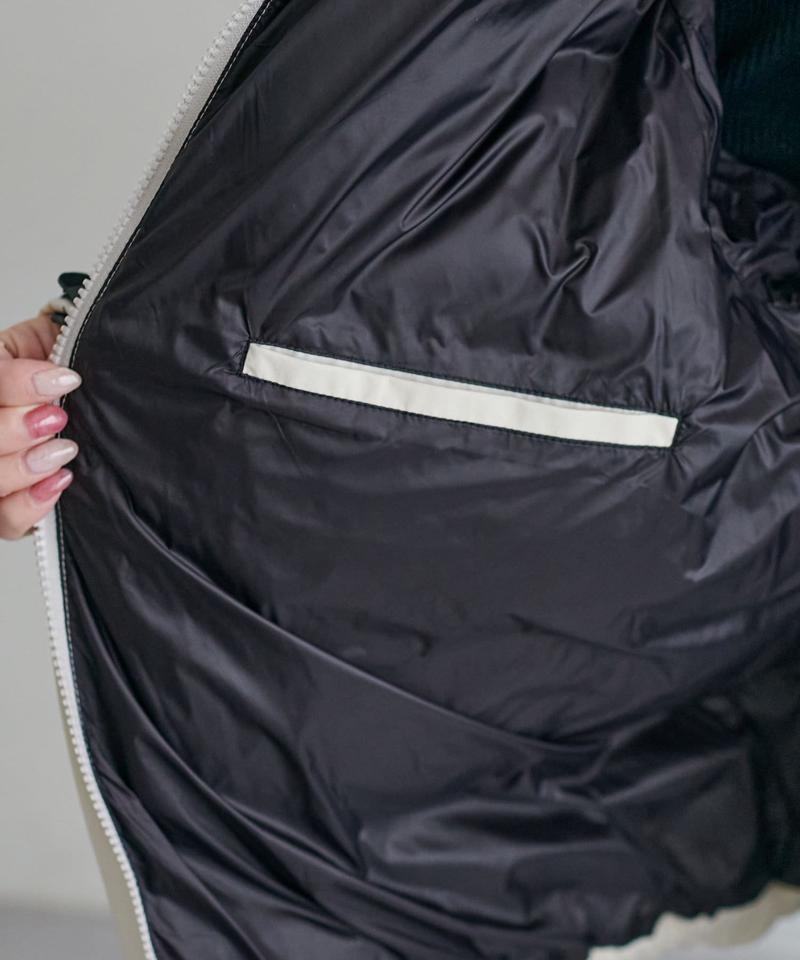 【ユニセックス】ナイロンストレッチ中綿フード付きブルゾン