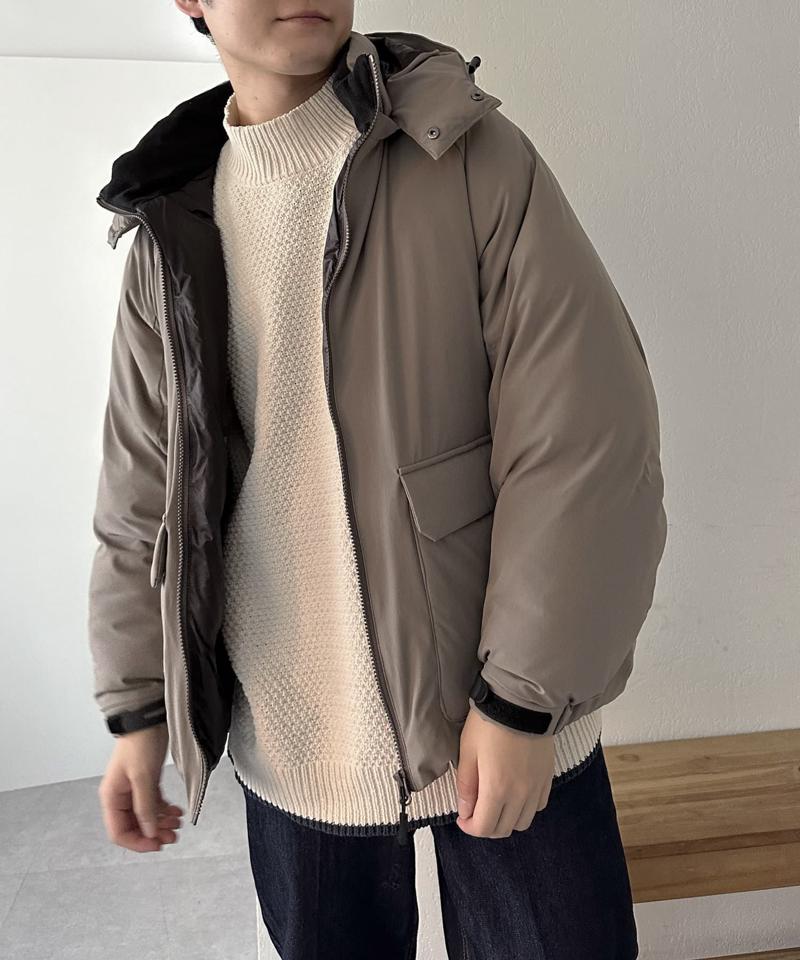 【ユニセックス】ナイロンストレッチ中綿フード付きブルゾン