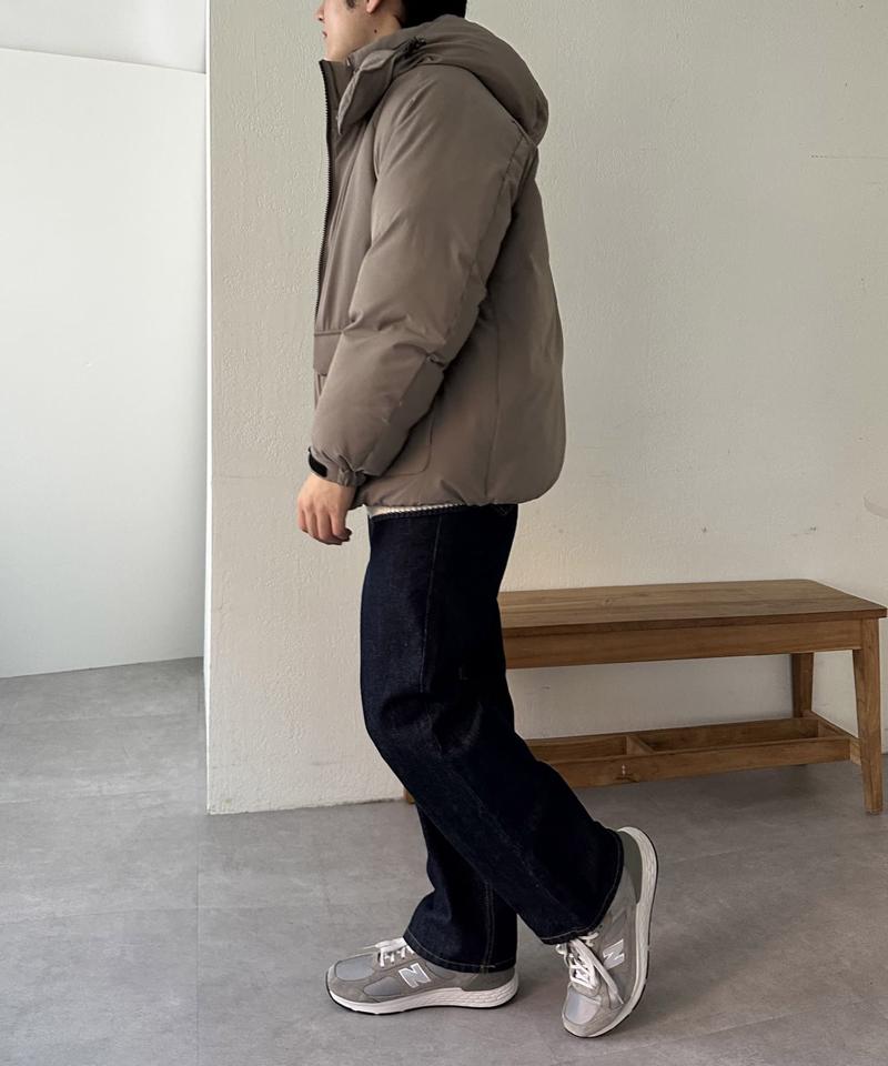 【ユニセックス】ナイロンストレッチ中綿フード付きブルゾン