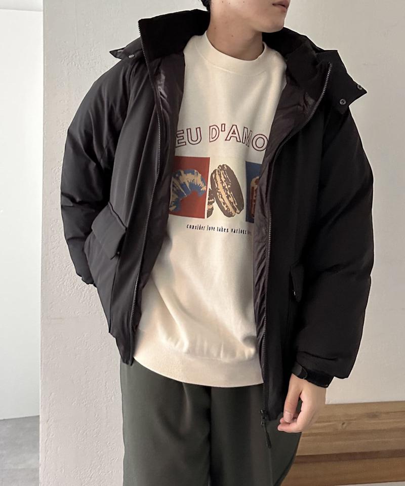 【ユニセックス】ナイロンストレッチ中綿フード付きブルゾン