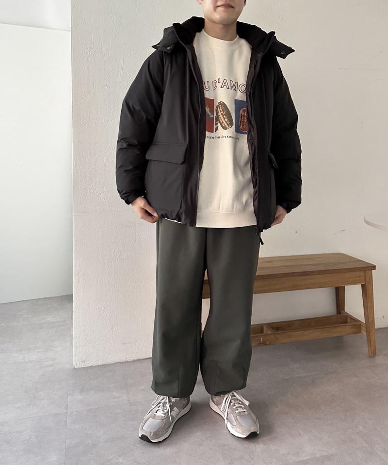 【ユニセックス】ナイロンストレッチ中綿フード付きブルゾン