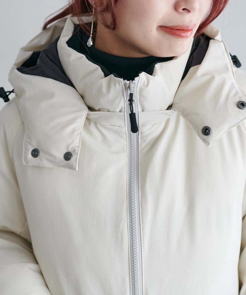 【ユニセックス】ナイロンストレッチ中綿フード付きブルゾン