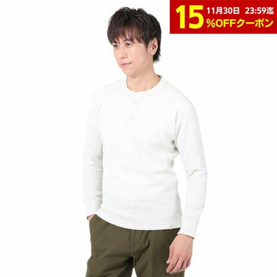 【15％OFFクーポン対象！2/22まで】エルケクス（ELKEX）（メンズ）長袖ワッフルヘンリーTシャツ EKM3FA0003 OWHT