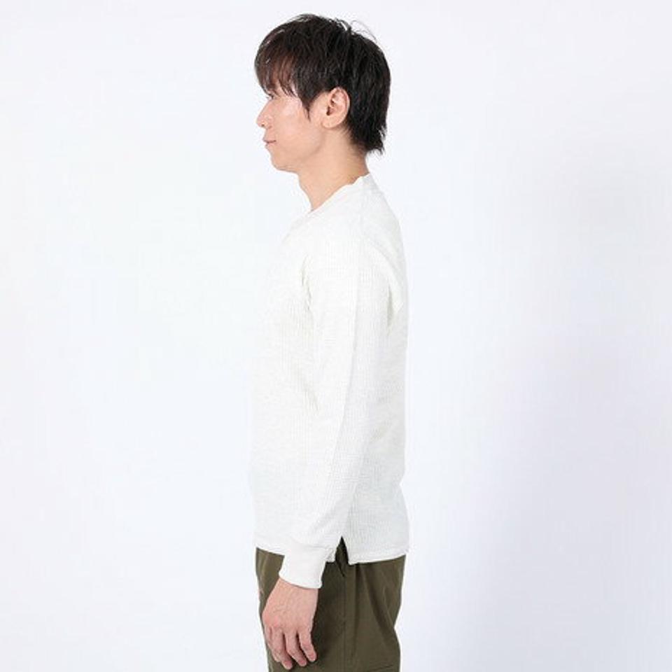 【15％OFFクーポン対象！2/22まで】エルケクス（ELKEX）（メンズ）長袖ワッフルヘンリーTシャツ EKM3FA0003 OWHT