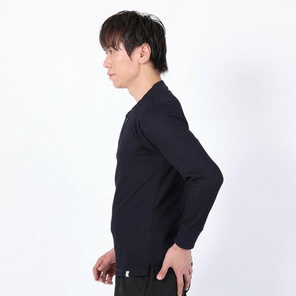 【15％OFFクーポン対象！2/22まで】エルケクス（ELKEX）（メンズ）長袖Tシャツ ワッフルヘンリー EKM3FA0003 NVY
