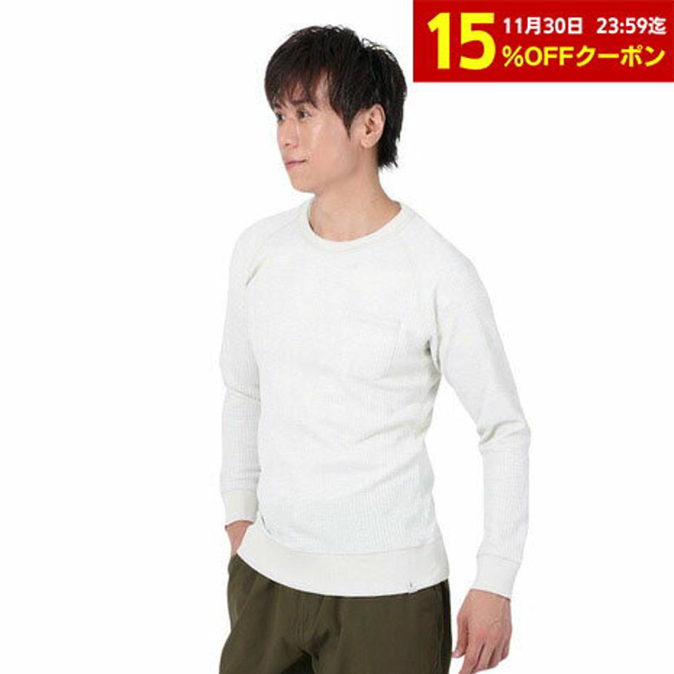 【15％OFFクーポン対象！2/22まで】エルケクス（ELKEX）（メンズ）長袖Tシャツ WAFFLE CREW EKM3FA0002 OWHT