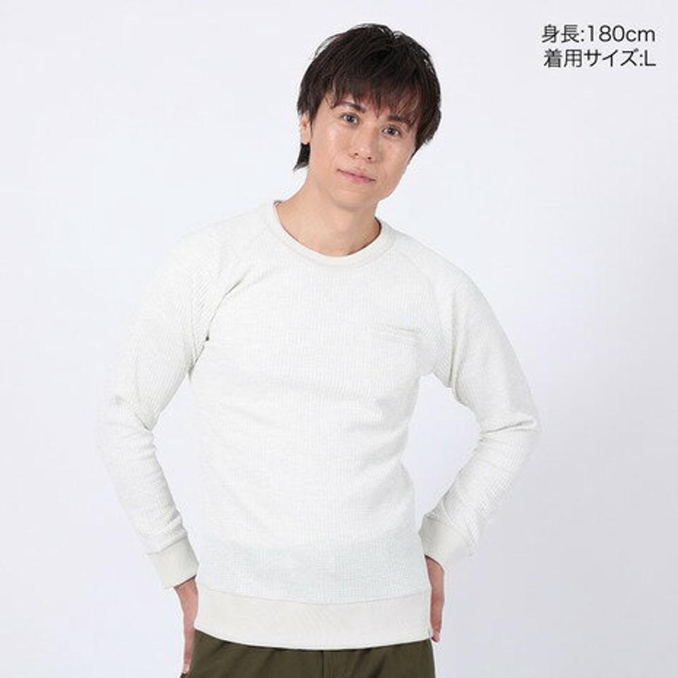 【15％OFFクーポン対象！2/22まで】エルケクス（ELKEX）（メンズ）長袖Tシャツ WAFFLE CREW EKM3FA0002 OWHT