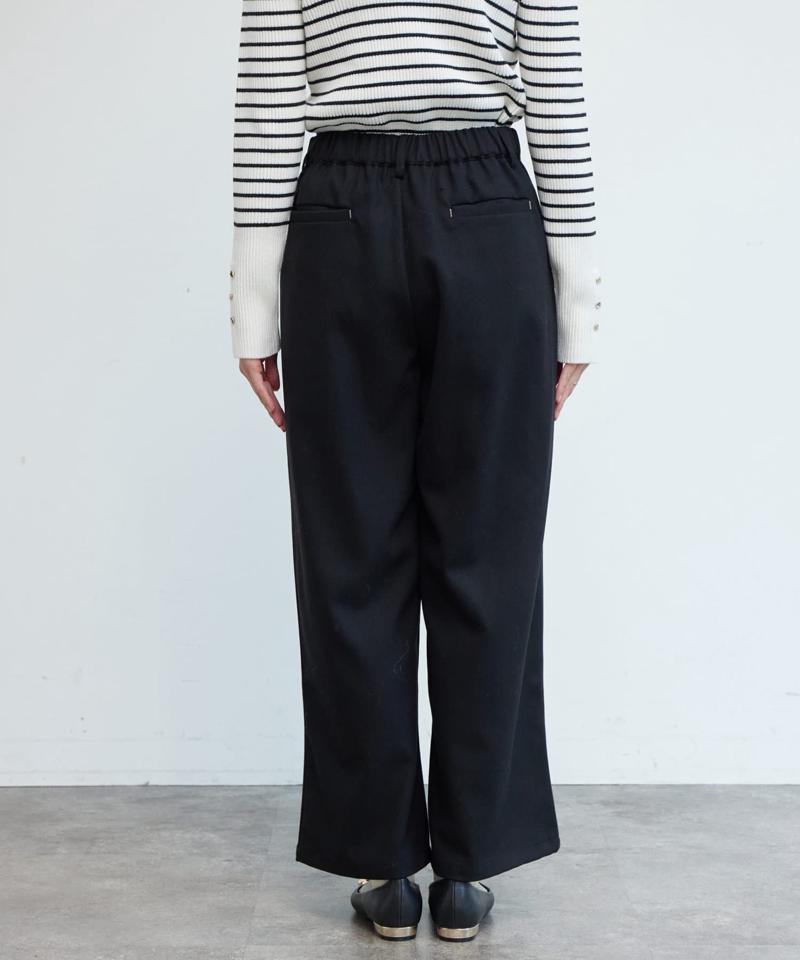 ポイントステッチ起毛ワイドパンツ