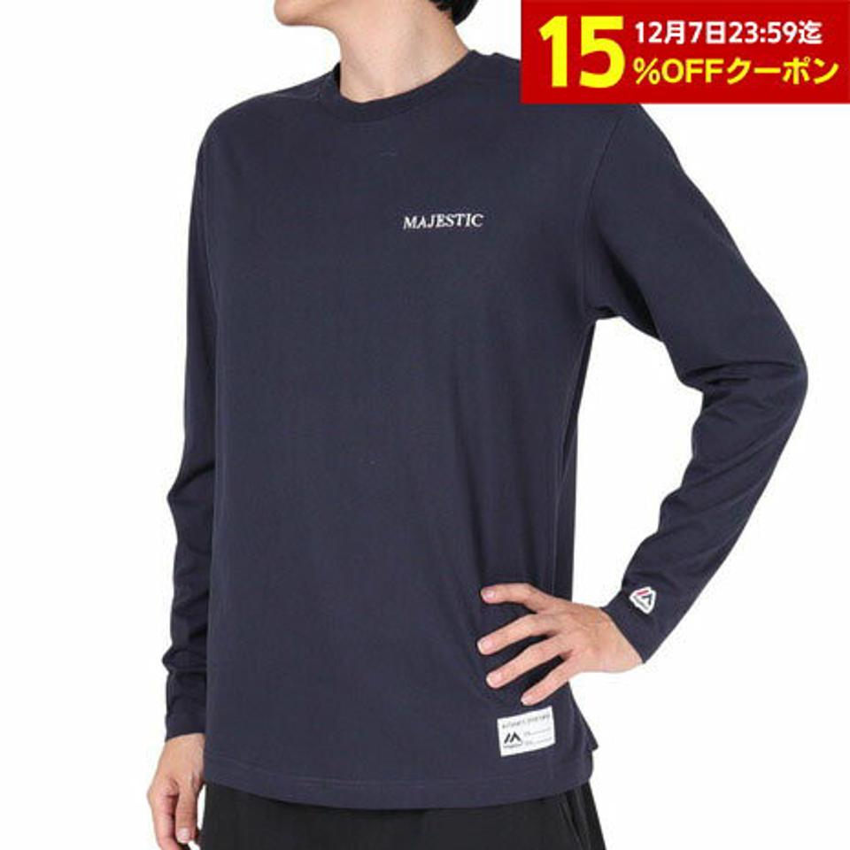【15%OFFクーポン対象！2/1まで】マジェスティック（MAJESTIC）（メンズ）長袖Tシャツ OT0323FW0003-NVY
