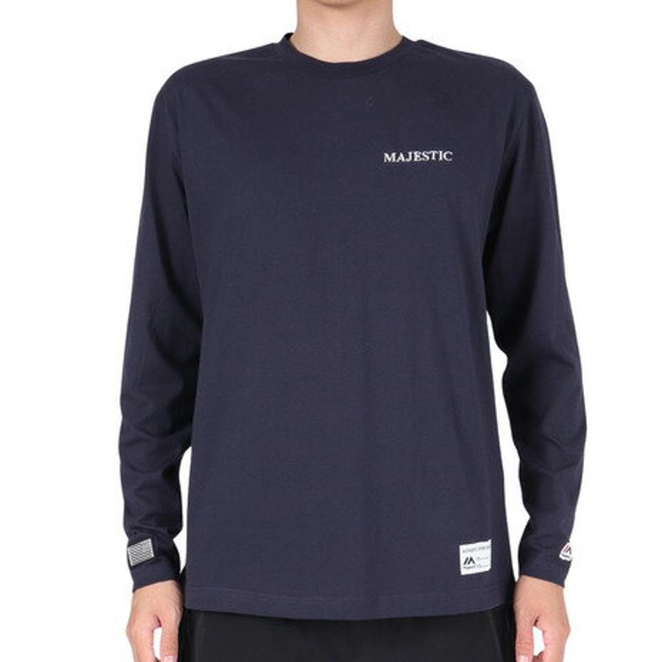 【15%OFFクーポン対象！2/1まで】マジェスティック（MAJESTIC）（メンズ）長袖Tシャツ OT0323FW0003-NVY