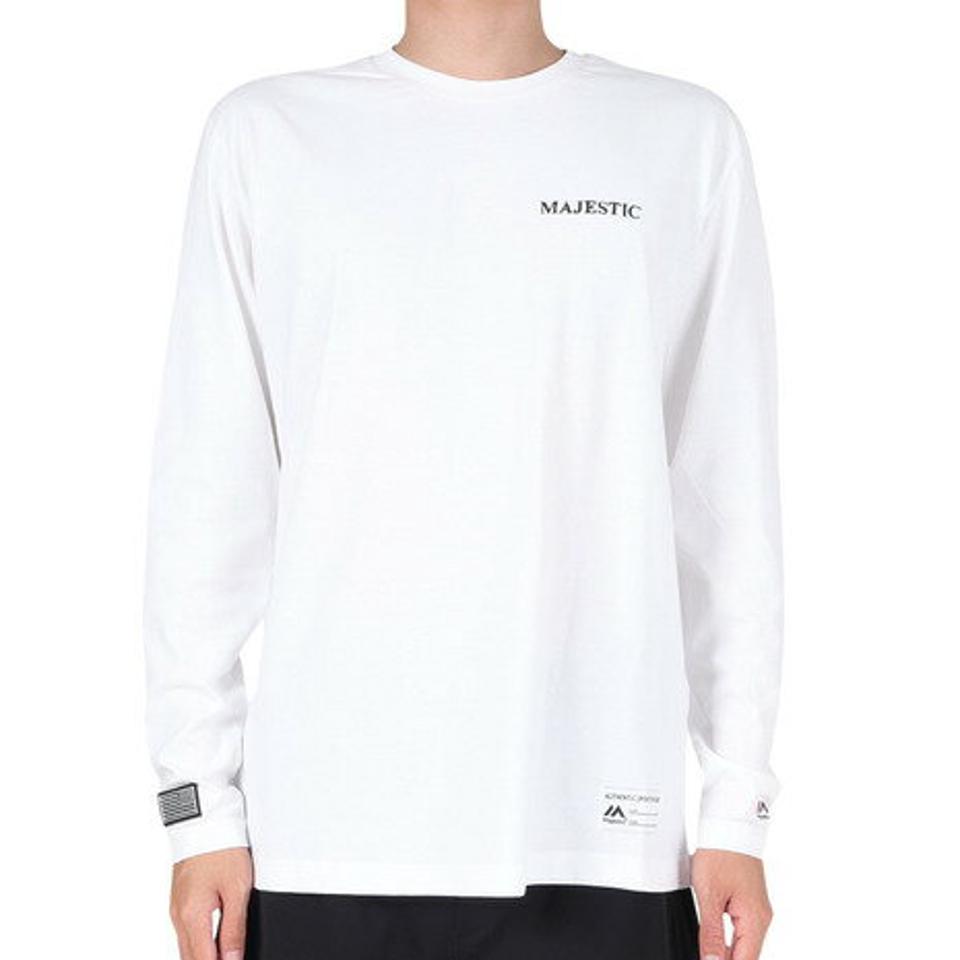 【15%OFFクーポン対象！2/1まで】マジェスティック（MAJESTIC）（メンズ）長袖Tシャツ OT0323FW0003-WHT