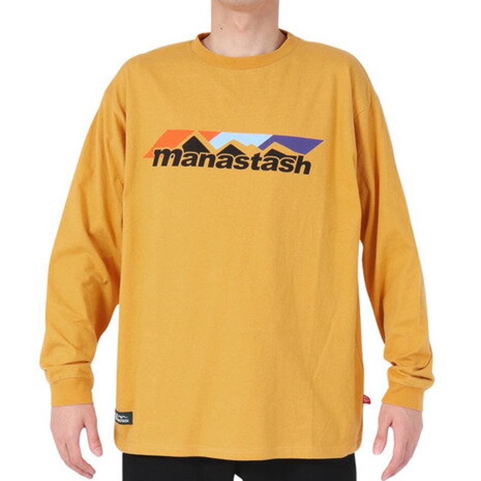 マナスタッシュ（MANASTASH）（メンズ）RE:CTN 長袖スキームロゴTシャツ 792-3230012 YELLOW