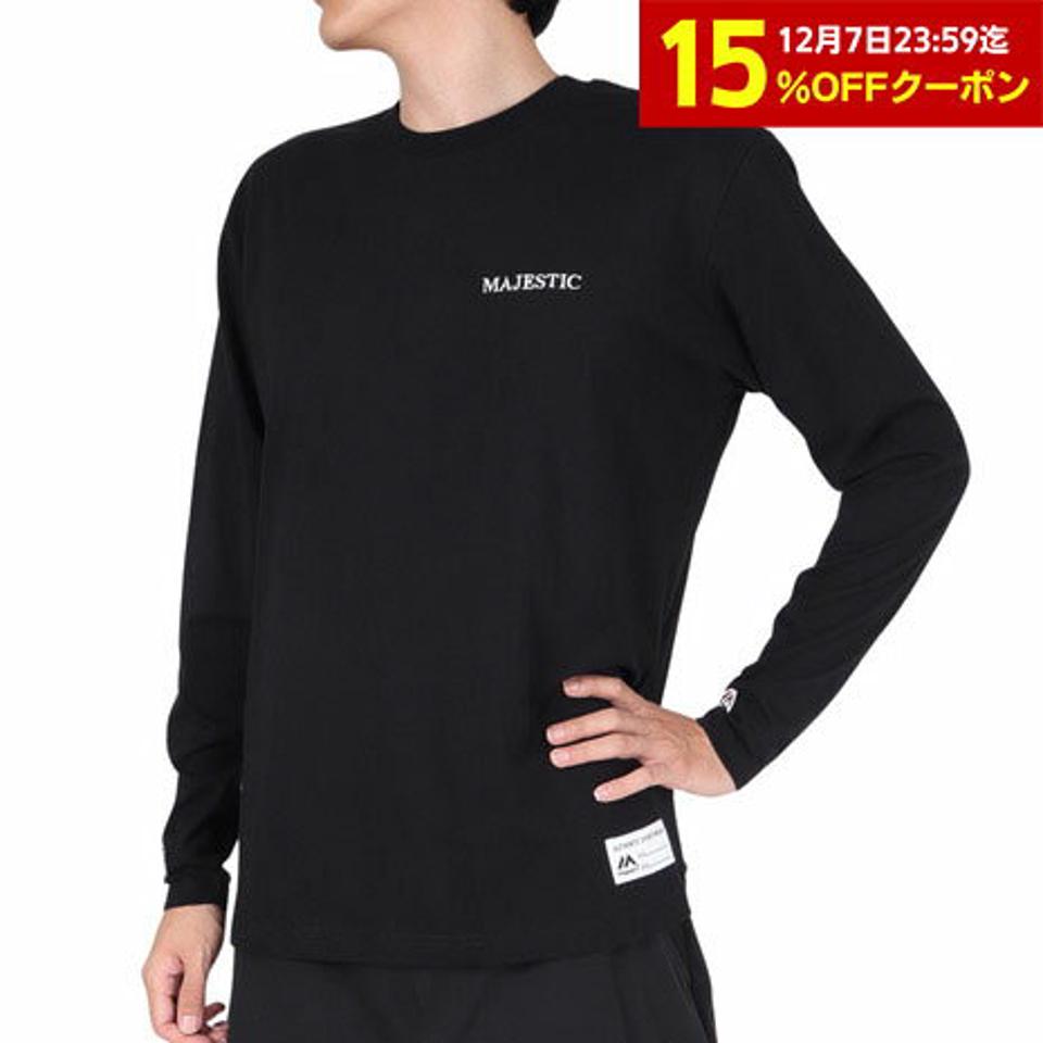 【15%OFFクーポン対象！2/1まで】マジェスティック（MAJESTIC）（メンズ）長袖Tシャツ OT0323FW0003-BLK
