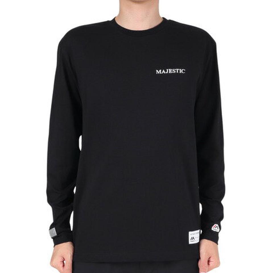 【15%OFFクーポン対象！2/1まで】マジェスティック（MAJESTIC）（メンズ）長袖Tシャツ OT0323FW0003-BLK