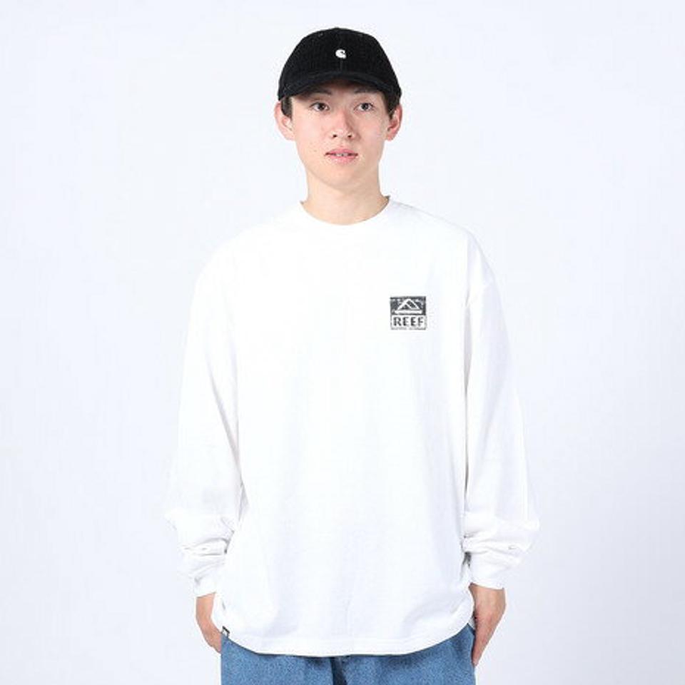 リーフ（REEF）（メンズ）SQUARE ロゴ 長袖Tシャツ RFTEM2335-WHT