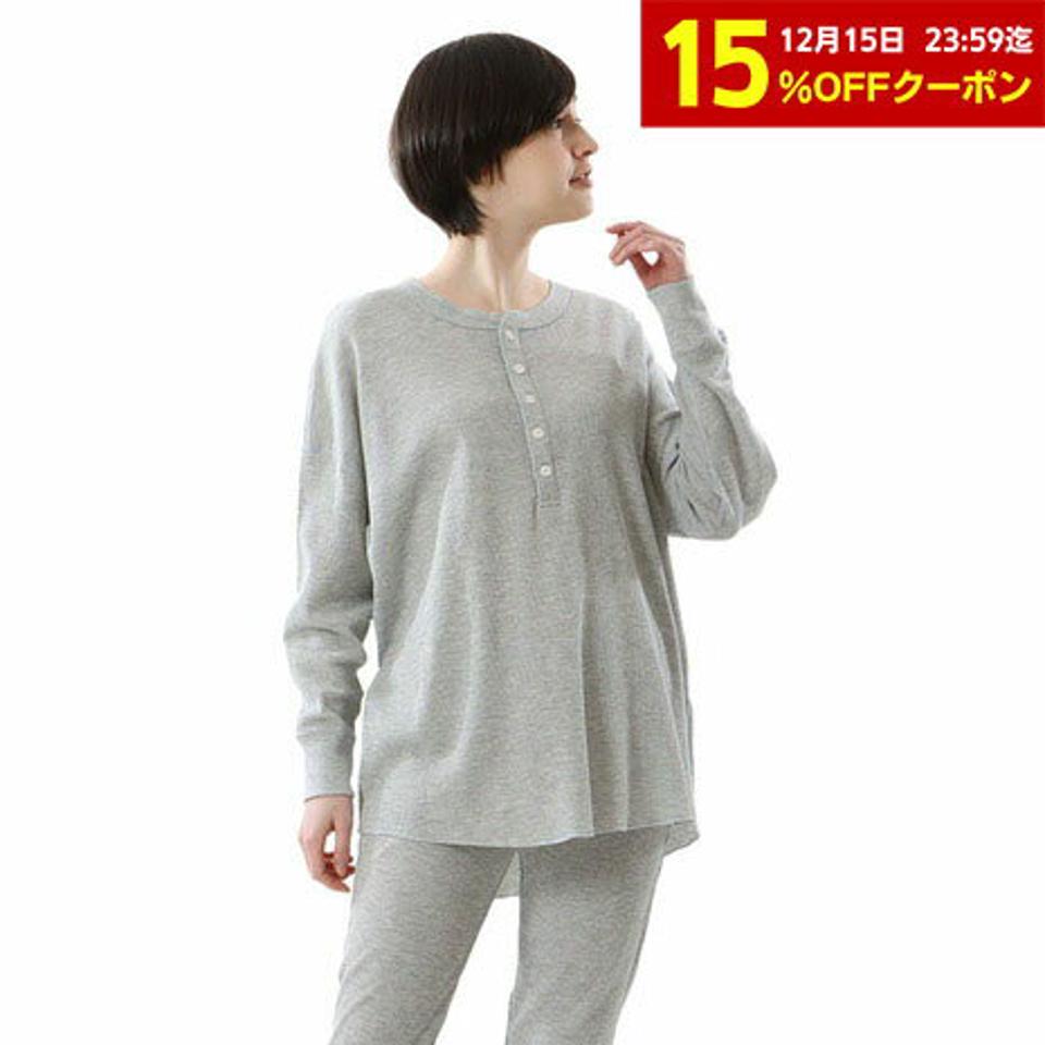 ヘインズ（Hanes）（レディース）長袖Tシャツ レディース ワッフル サーマルヘンリ—ネック HW4-W503 060