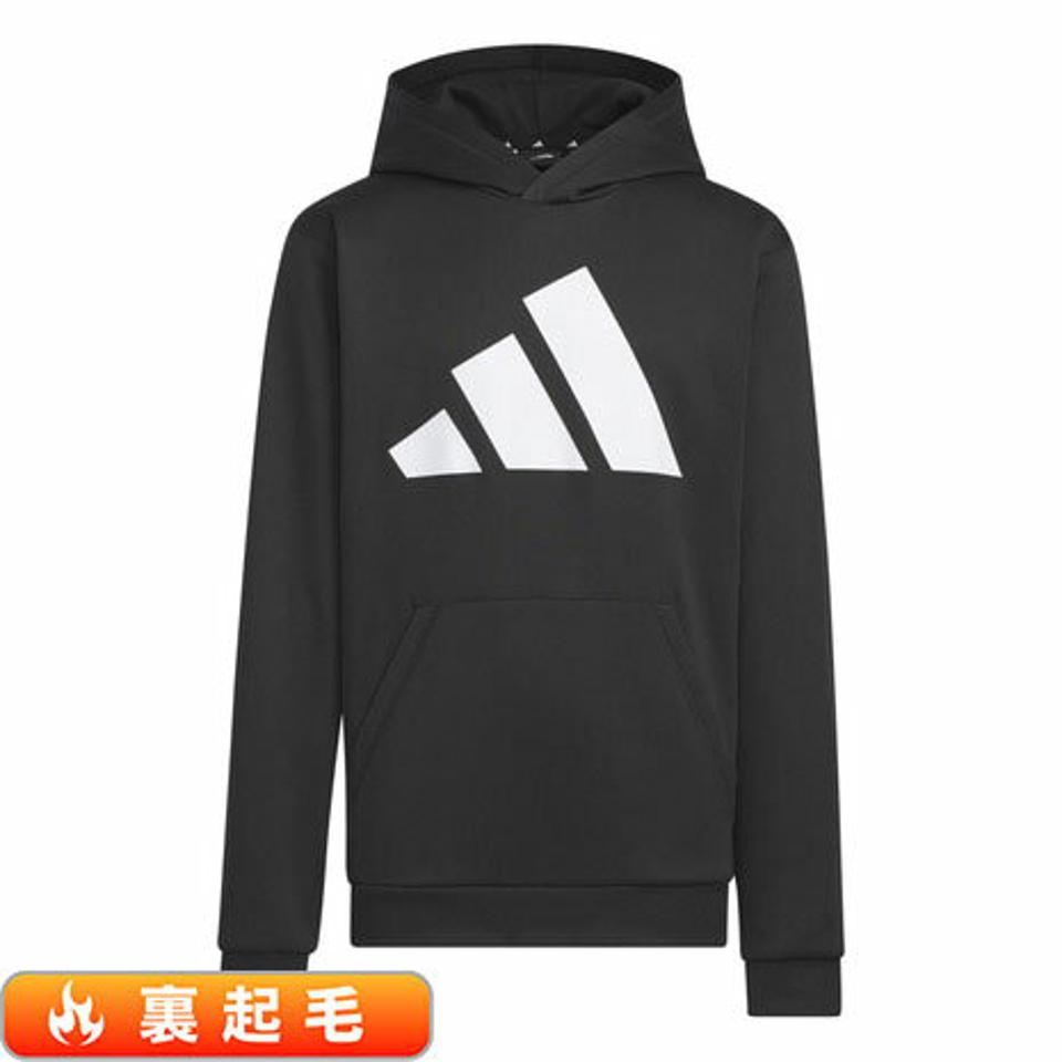 アディダス（adidas）（キッズ）ジュニア トレイン エッセンシャルズ ウォーム ロゴ ルーズフィット プルオーバーパーカー IKS30-IK4650