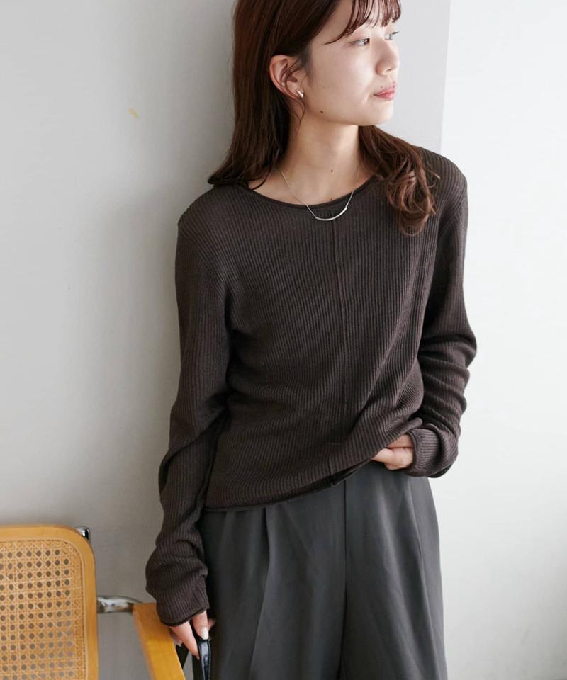 【10色展開/インナー使いにも◎/WEB限定】ラメリブショートプルオーバー