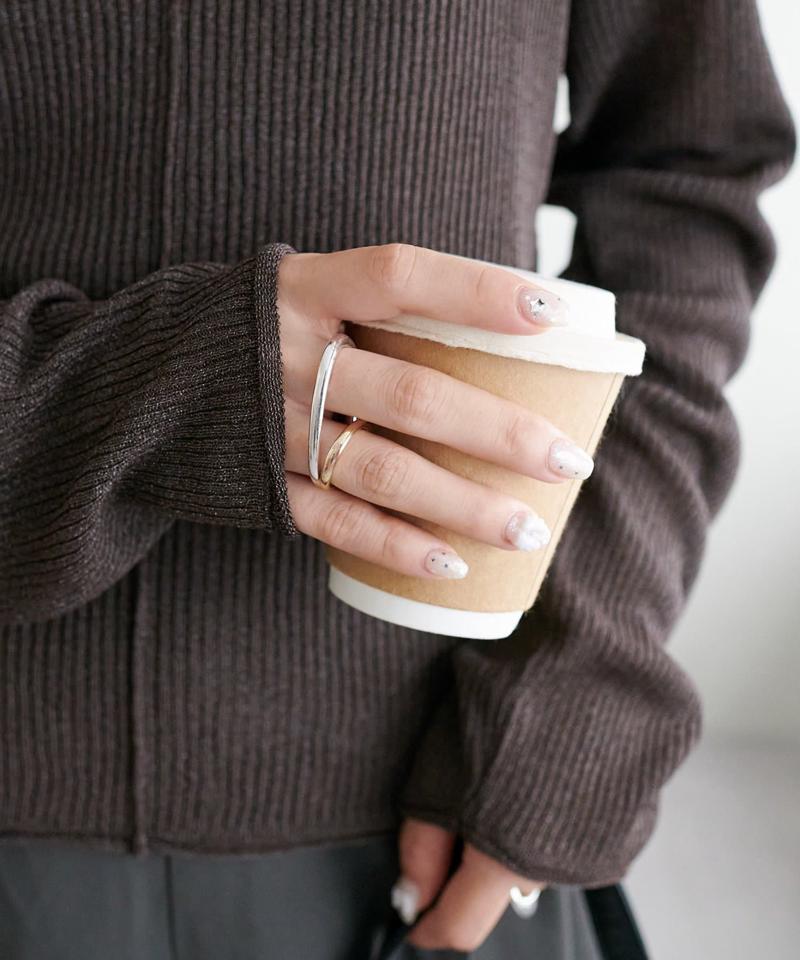 【10色展開/インナー使いにも◎/WEB限定】ラメリブショートプルオーバー