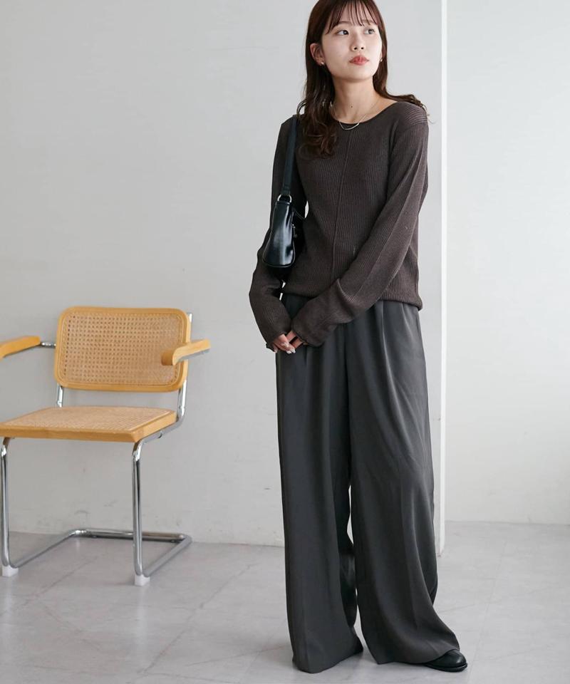 【10色展開/インナー使いにも◎/WEB限定】ラメリブショートプルオーバー