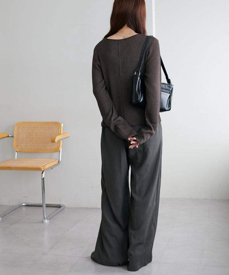 【10色展開/インナー使いにも◎/WEB限定】ラメリブショートプルオーバー