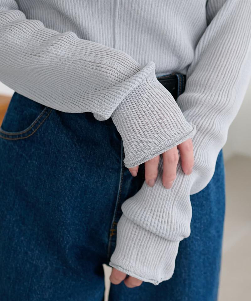 【10色展開/インナー使いにも◎/WEB限定】ラメリブショートプルオーバー