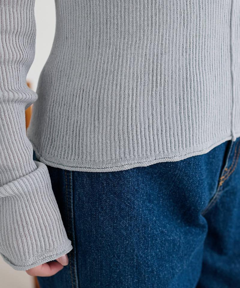 【10色展開/インナー使いにも◎/WEB限定】ラメリブショートプルオーバー