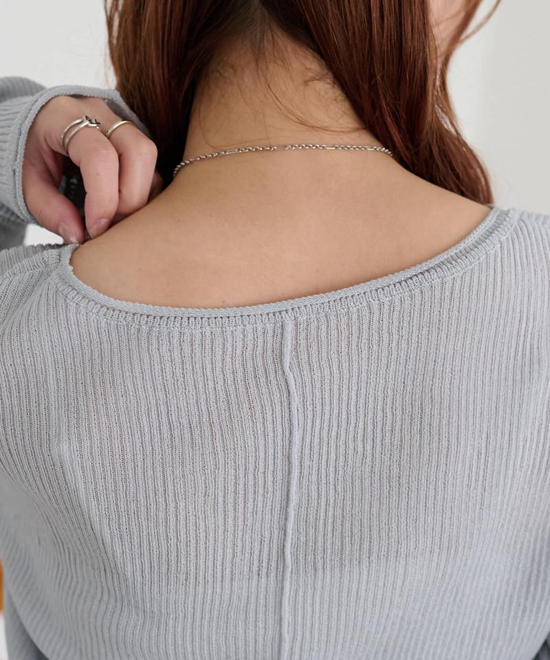 【10色展開/インナー使いにも◎/WEB限定】ラメリブショートプルオーバー