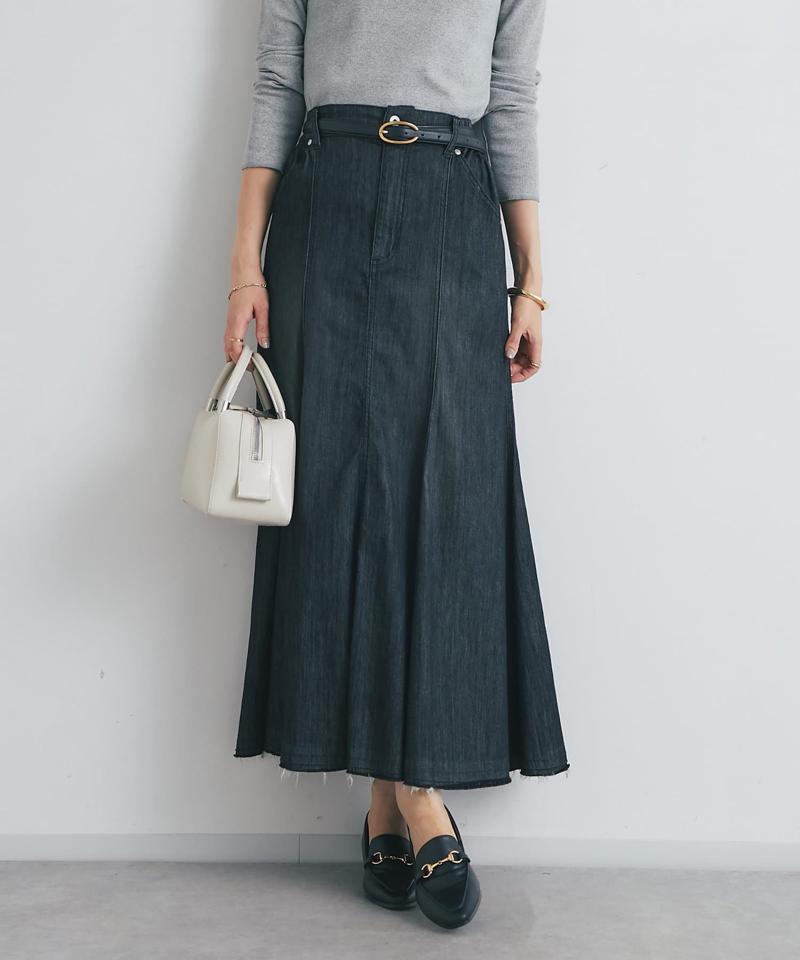 《オールシーズン履ける》ストレッチデニムスカート