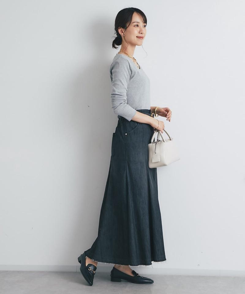 《オールシーズン履ける》ストレッチデニムスカート