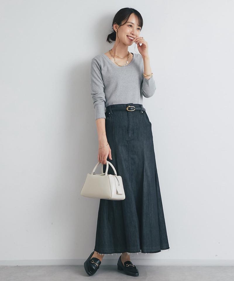 《オールシーズン履ける》ストレッチデニムスカート