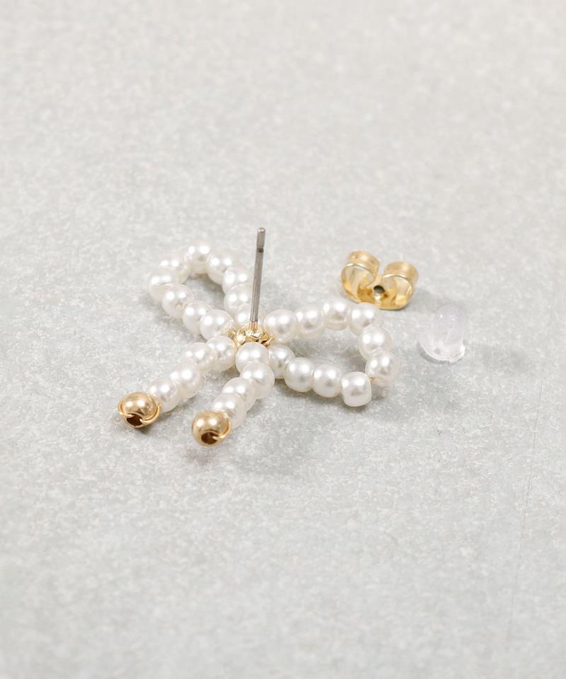 パールリボンピアス