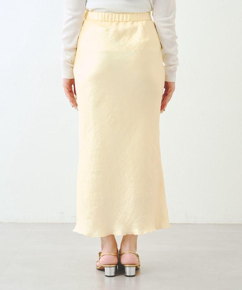 【新色追加！miki監修カラーあり】きらきらサテンロングナロースカート