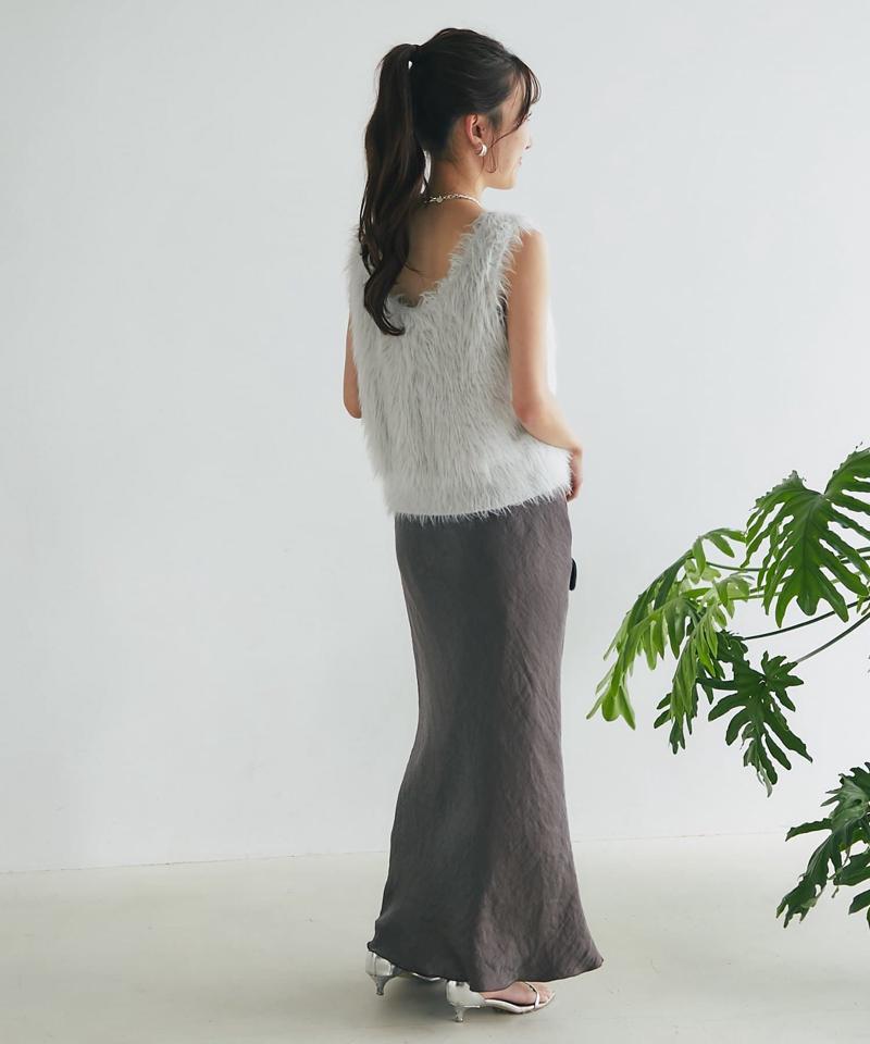 【名品・4サイズ展開】きらきらサテンロングナロースカート