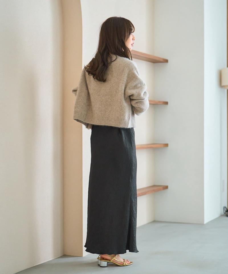 【名品・4サイズ展開】きらきらサテンロングナロースカート