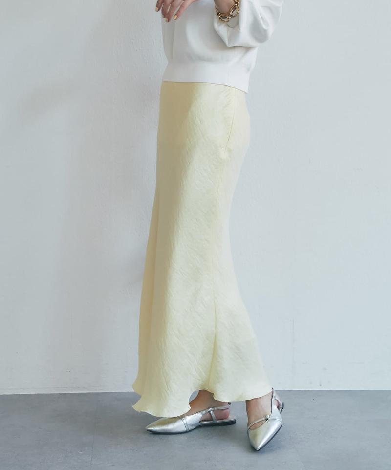 【新色追加！miki監修カラーあり】きらきらサテンロングナロースカート