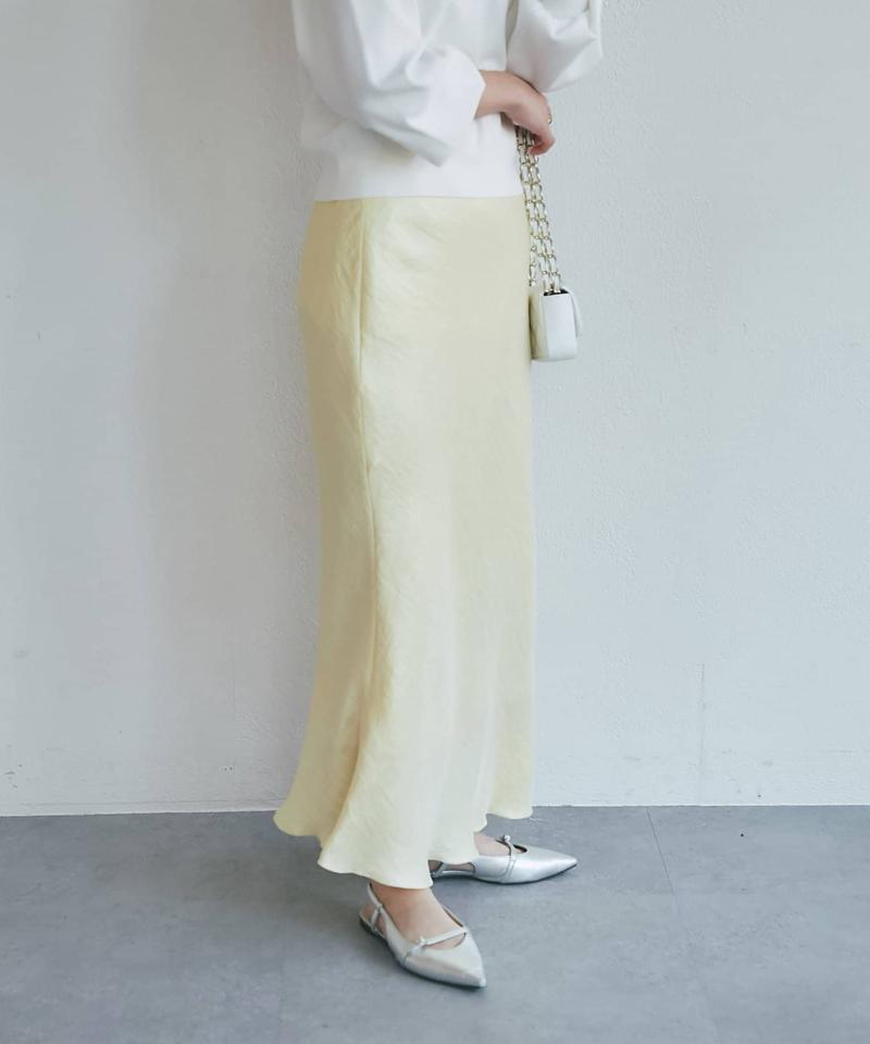 【新色追加！miki監修カラーあり】きらきらサテンロングナロースカート