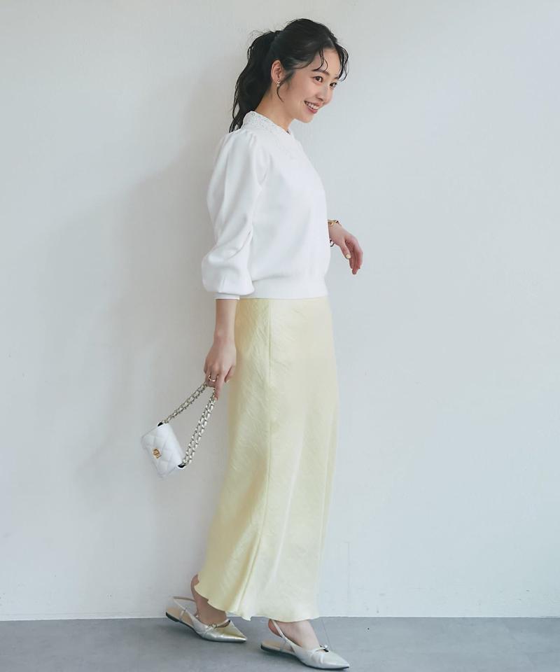 【新色追加！miki監修カラーあり】きらきらサテンロングナロースカート