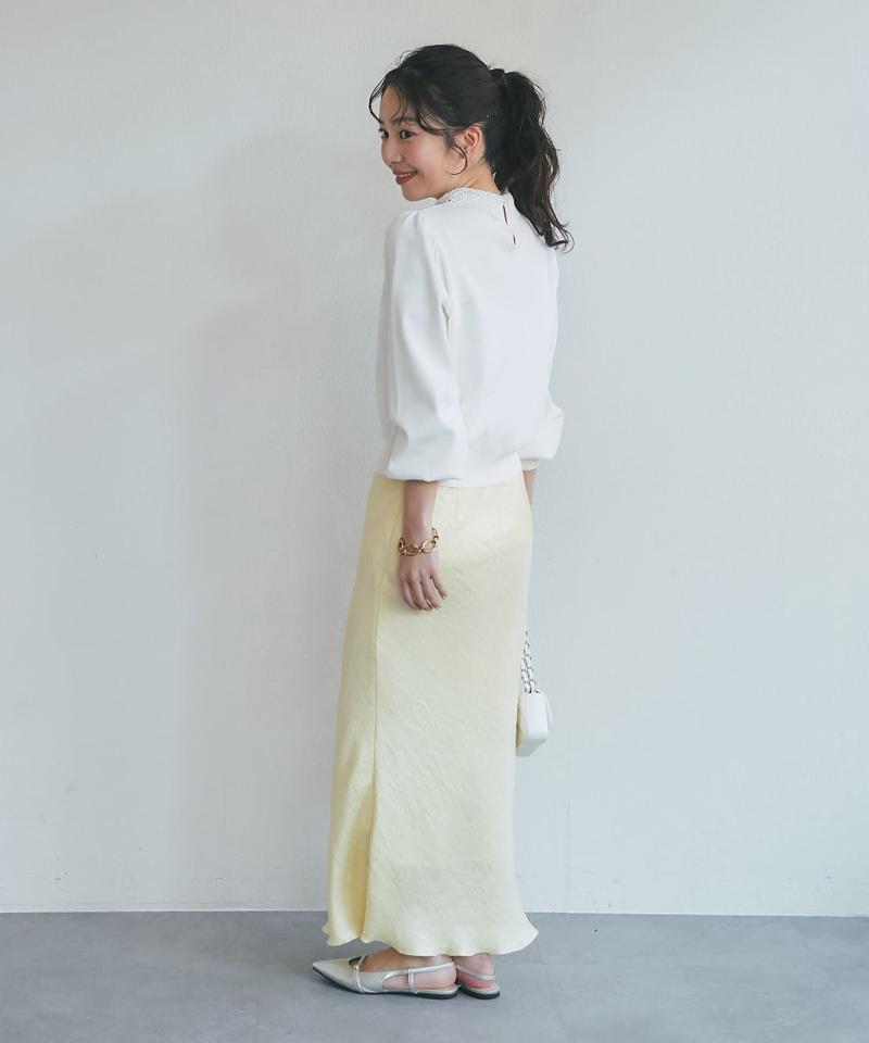 【新色追加！miki監修カラーあり】きらきらサテンロングナロースカート