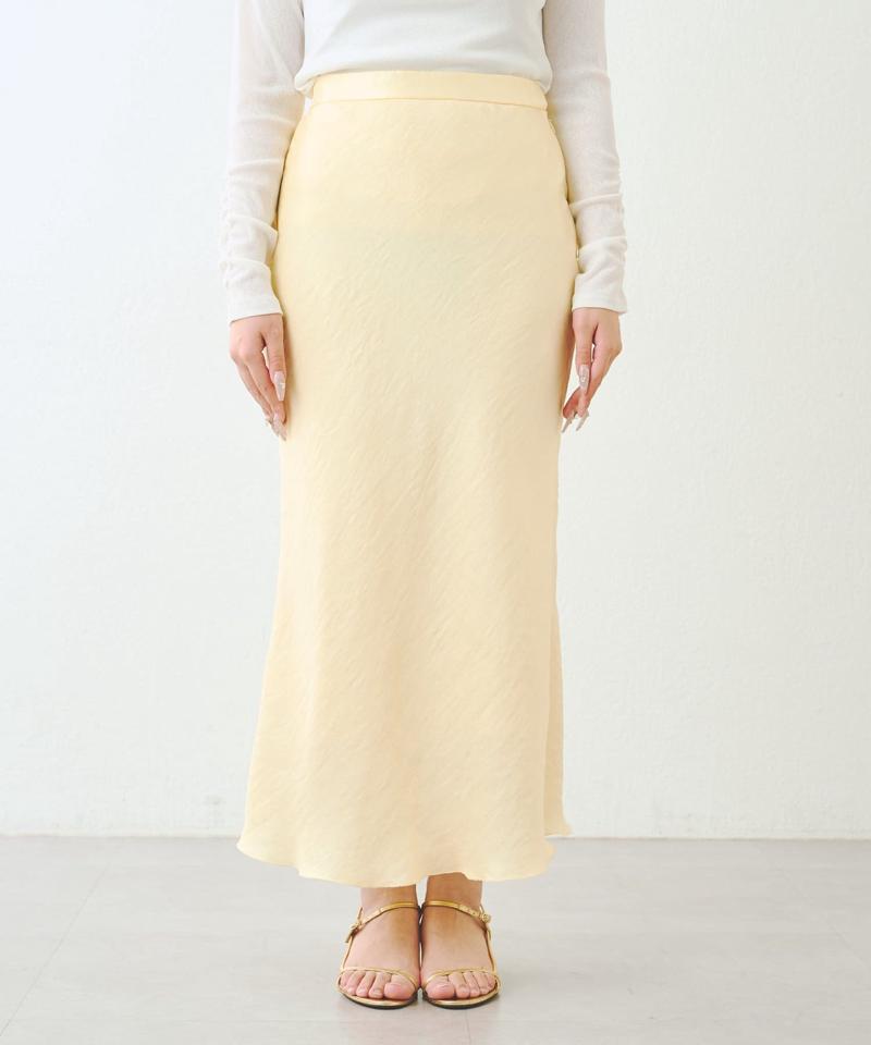 【新色追加！miki監修カラーあり】きらきらサテンロングナロースカート