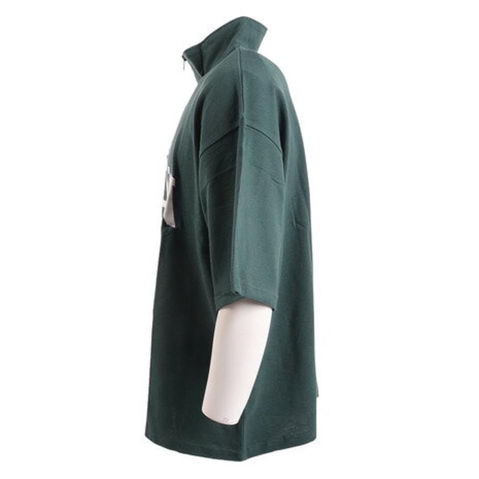 ヴィジョン（VISION）（メンズ）鹿の子 ハーフZIP 半袖Tシャツ 2505039-52 GRN