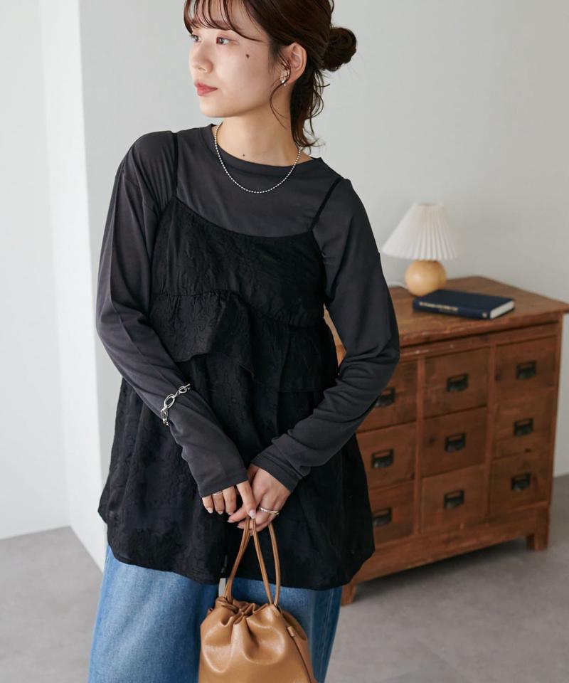 【新色追加/万能インナー/12色展開】梨地シアーシンプルTシャツ《WEB限定》