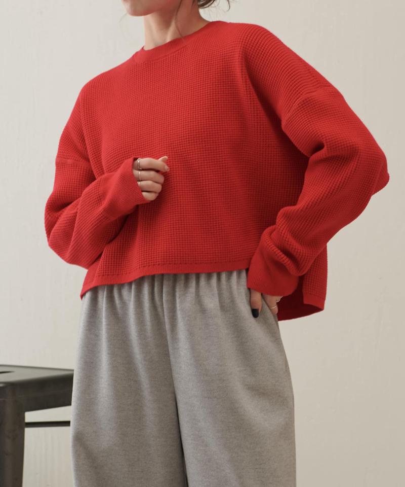 ワッフルショートニット