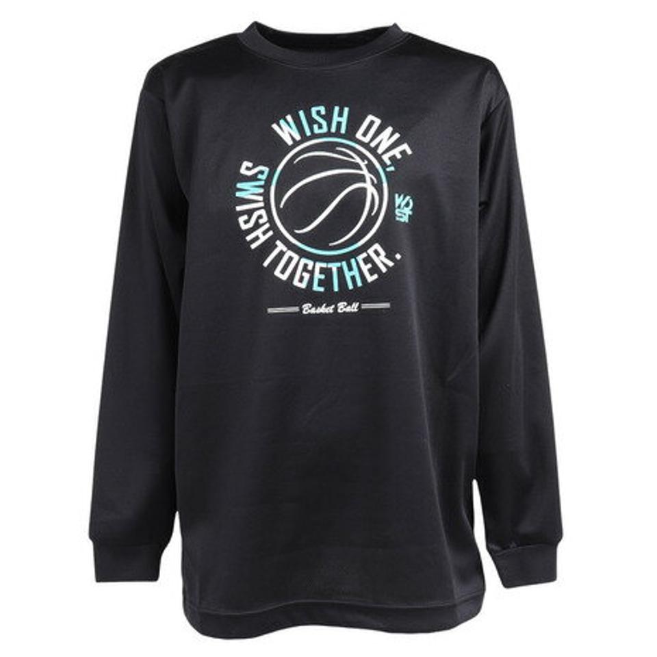 エックスティーエス（XTS）（キッズ）バスケットボールウェア ジュニア ドライプラス 長袖メッセージTシャツ 751TS3ES0044BLK 速乾