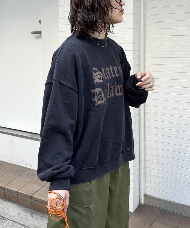 【レディースサイズあり】パウダー加工スウェットプルオーバー